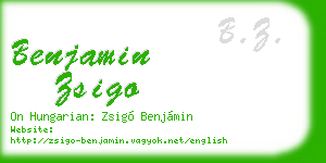 benjamin zsigo business card